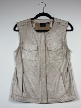 Trouve Metallic Cream Utility Vest